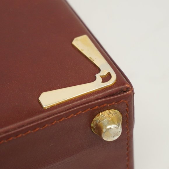 CARTIERAuth  Must Clutch Bag Men,Women,Unisex Leather Briefcase Bordeaux - Picture 8 of 10